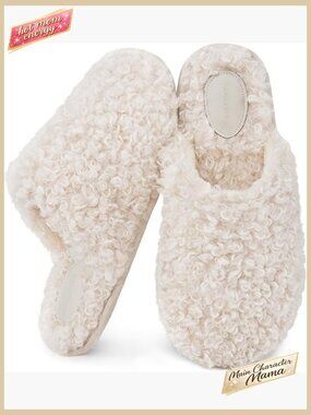 Faux Wool Slip-On Slippers Cozy Memory Foam Indoor House Shoes Chic
